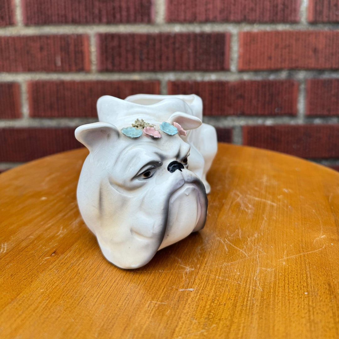 Bulldog Ceramic Planter