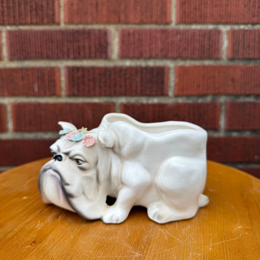 Bulldog Ceramic Planter