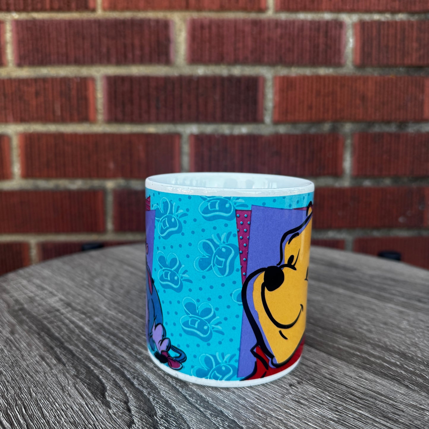 Vintage Disney Winnie the Pooh Ceramic Mug (Blue & Purple)