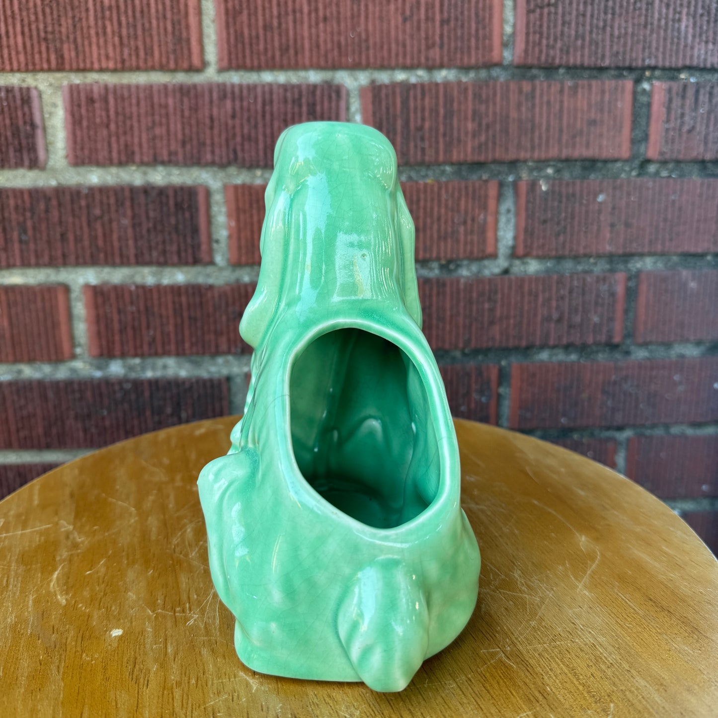 Vintage Shawnee Green Spaniel Dog Planter