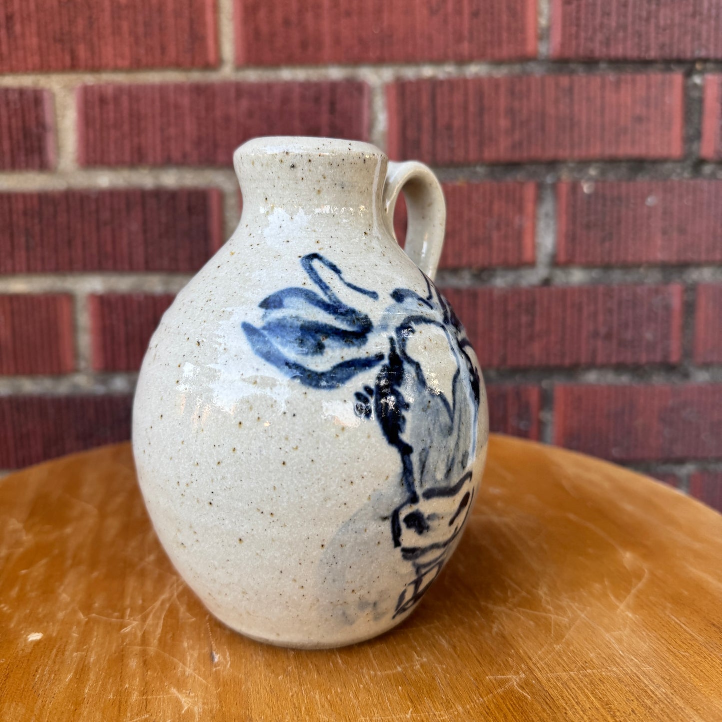 Westlind Stoneware Pottery Pitcher Blue Cow