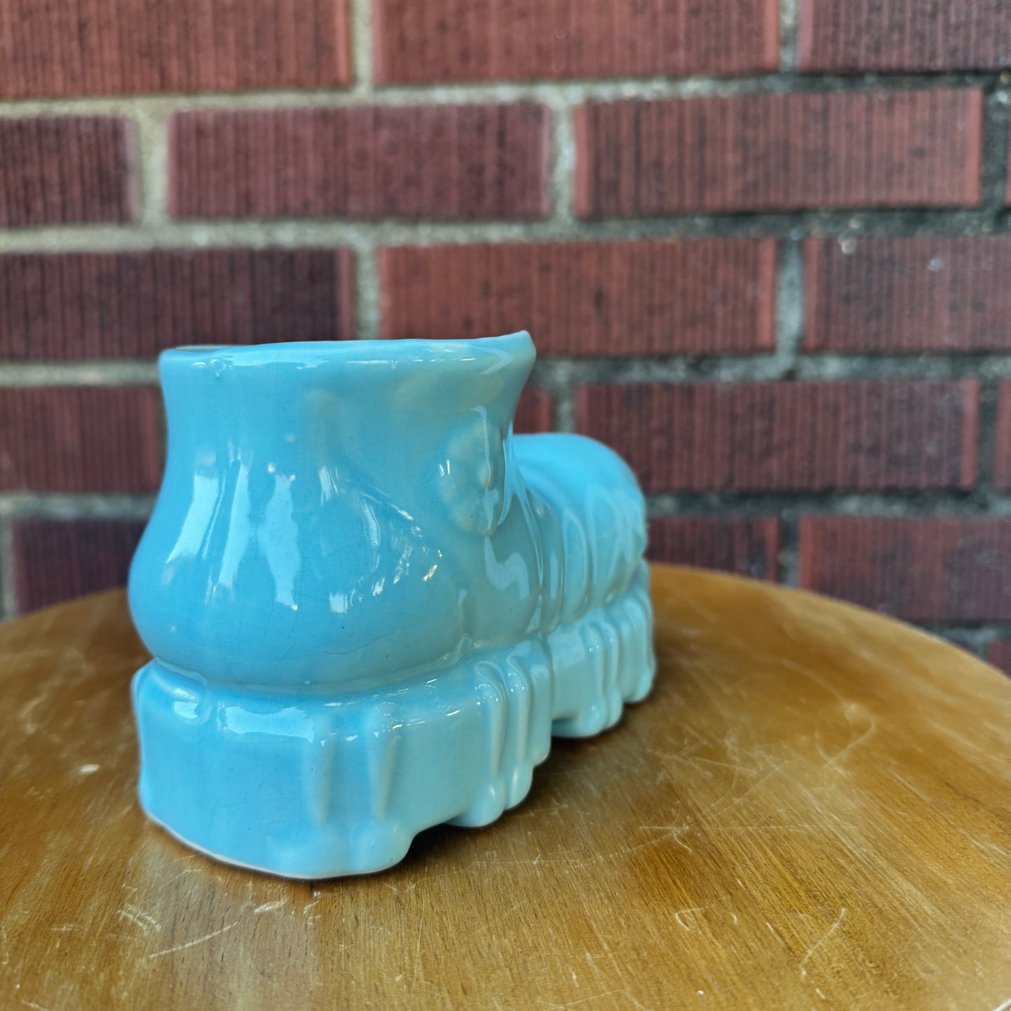 Vintage 70s Style Blue Shoe Planter