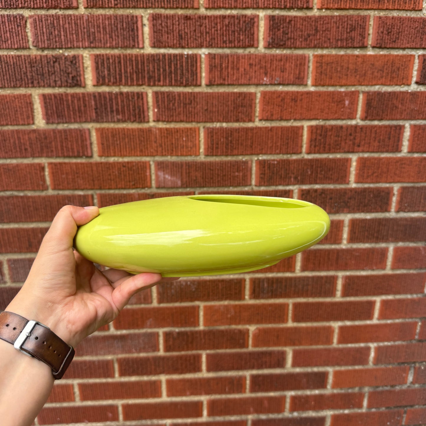 Lime Green MCM Style Planter