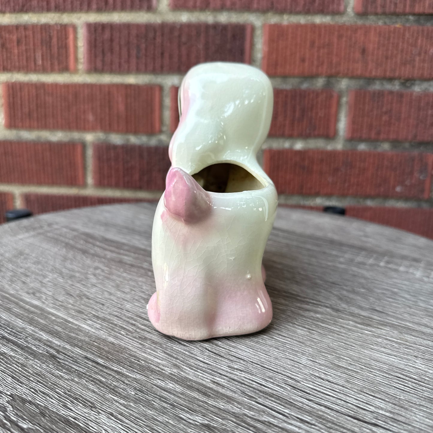 Vintage Pink Ceramic Puppy Dog Planter