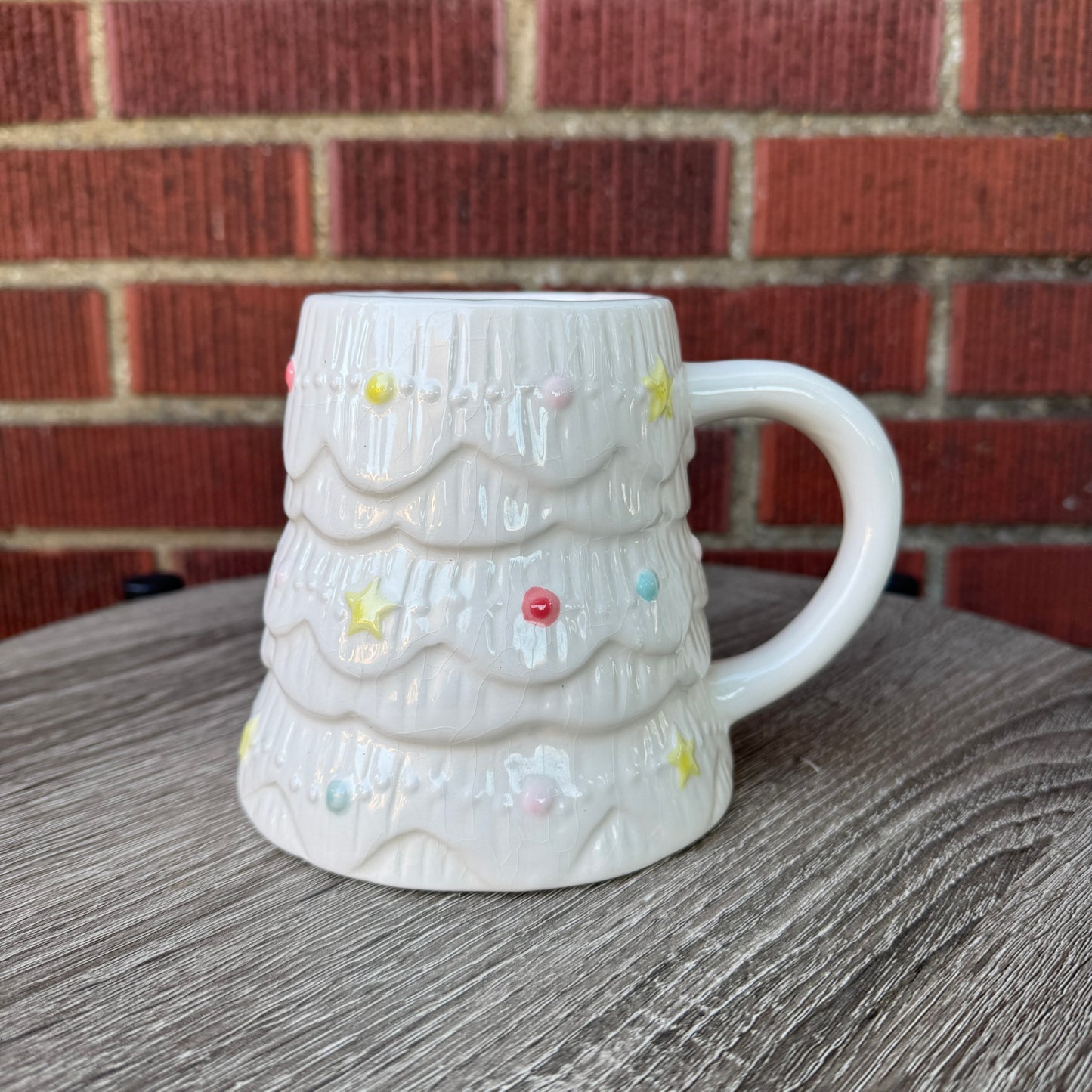 Holly & Jolly White Pastel Christmas Tree Mug