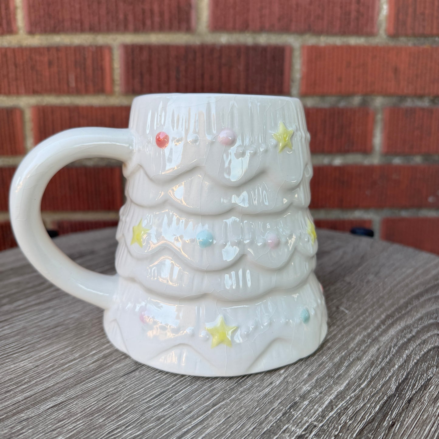 Holly & Jolly White Pastel Christmas Tree Mug