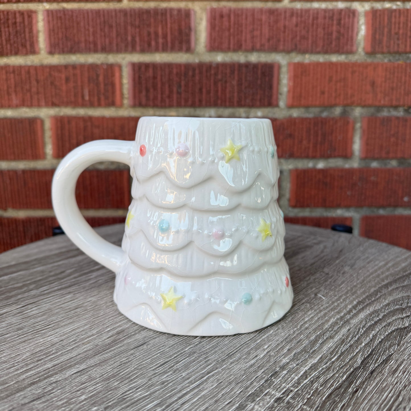 Holly & Jolly White Pastel Christmas Tree Mug