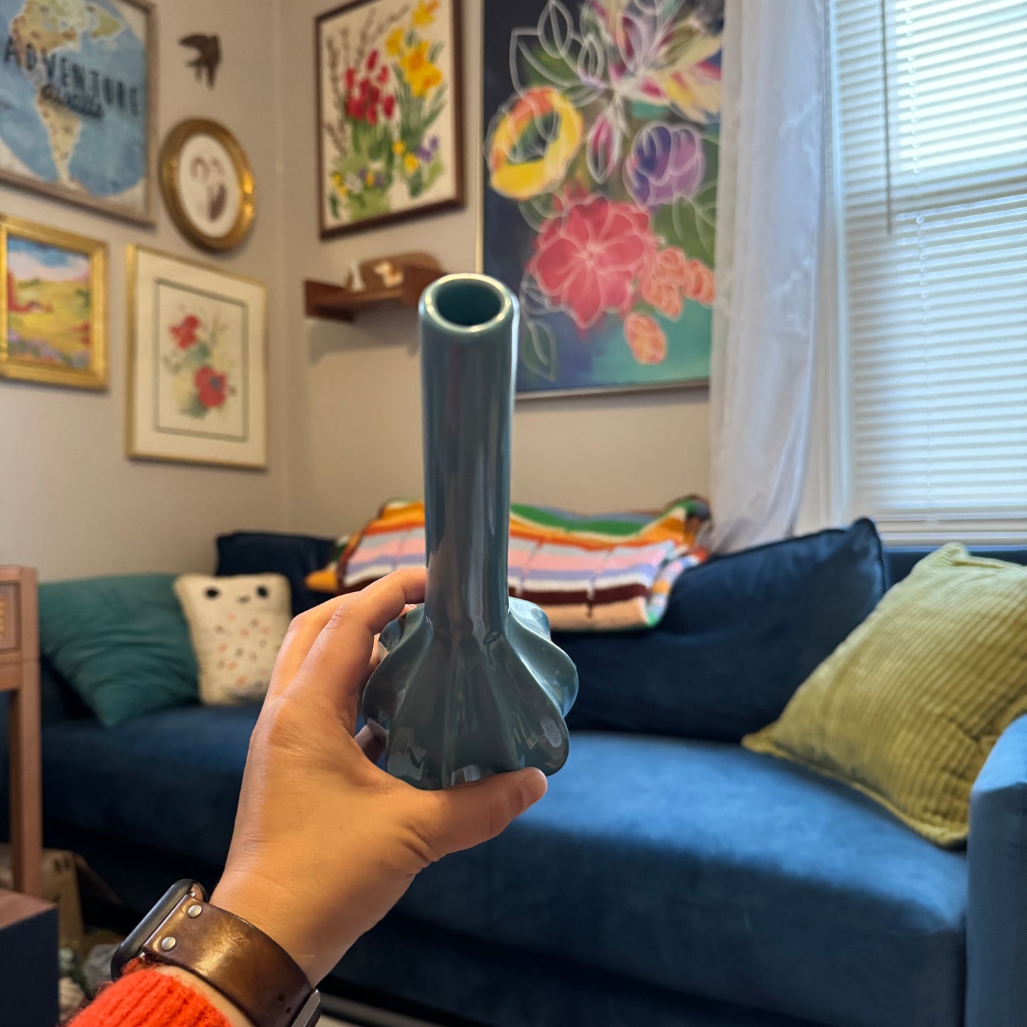 Modern Teal Ceramic Vase