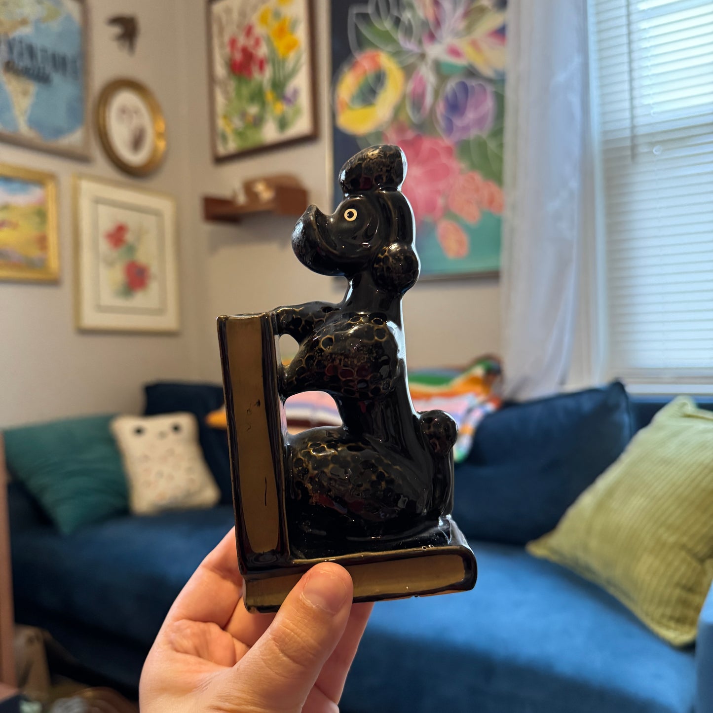 Vintage Ceramic Poodle Bookend (1)