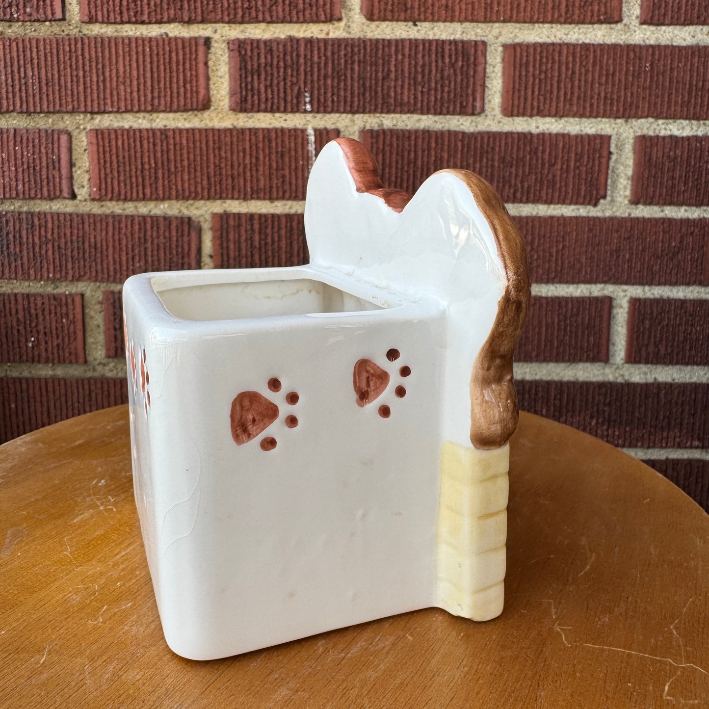 Vintage Napco Three Puppies in a Basket Planter