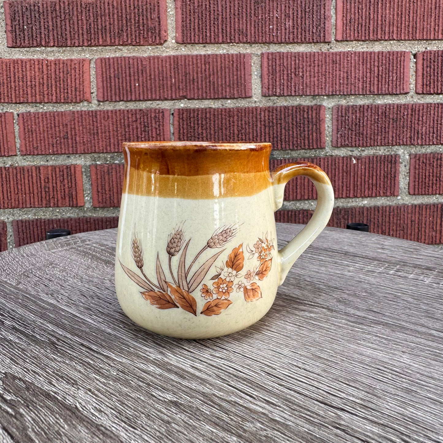 Vintage Stoneware Country Wheat Mug