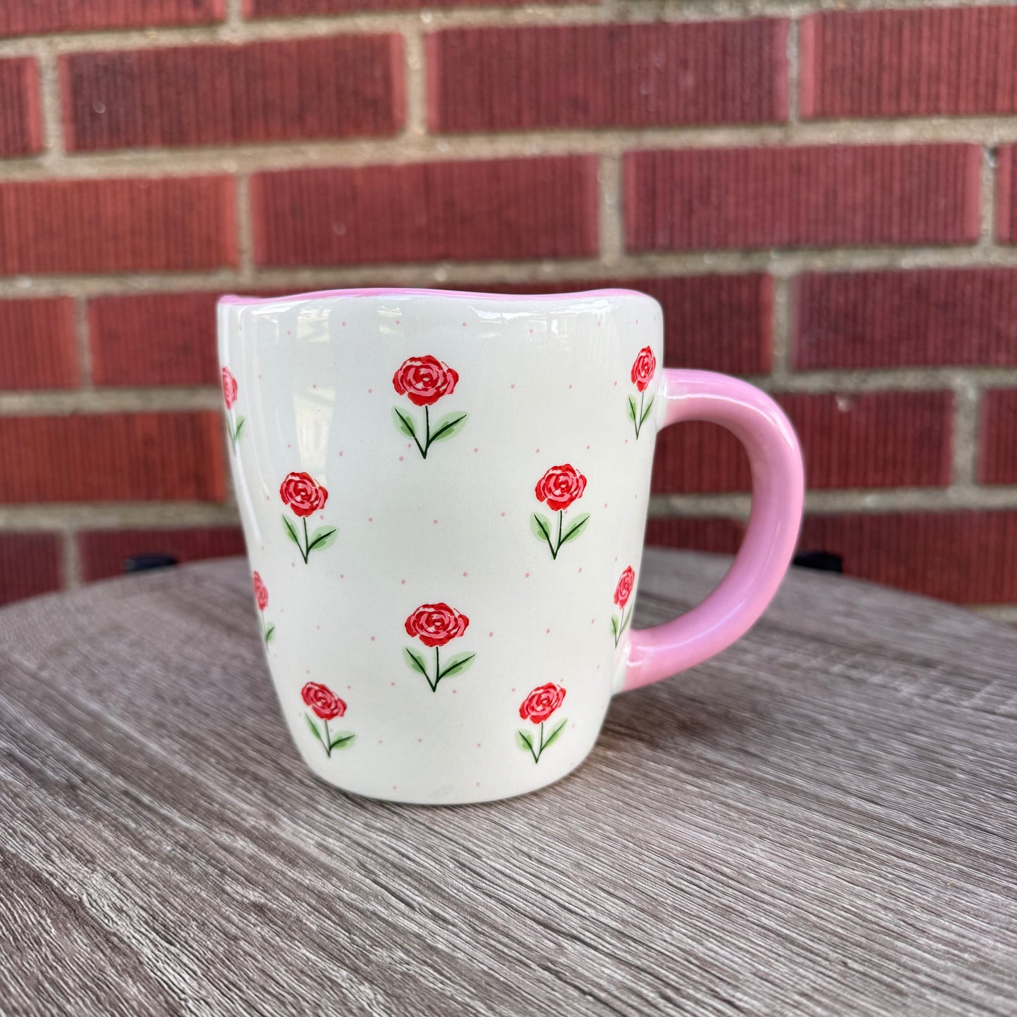 Gooseberry Moon Ceramic Rose Pattern Mug