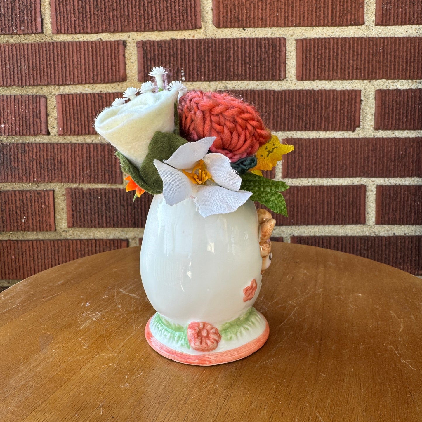 Vintage Porcelain Egg Vase Hatching Bunny