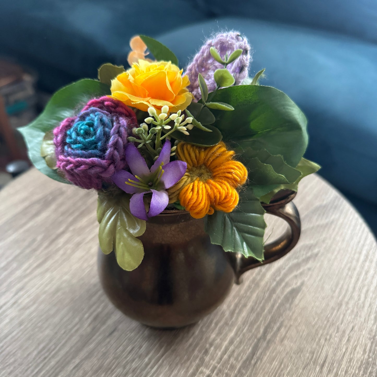 Vintage Prinknash Metallic Pottery Mug Bouquet