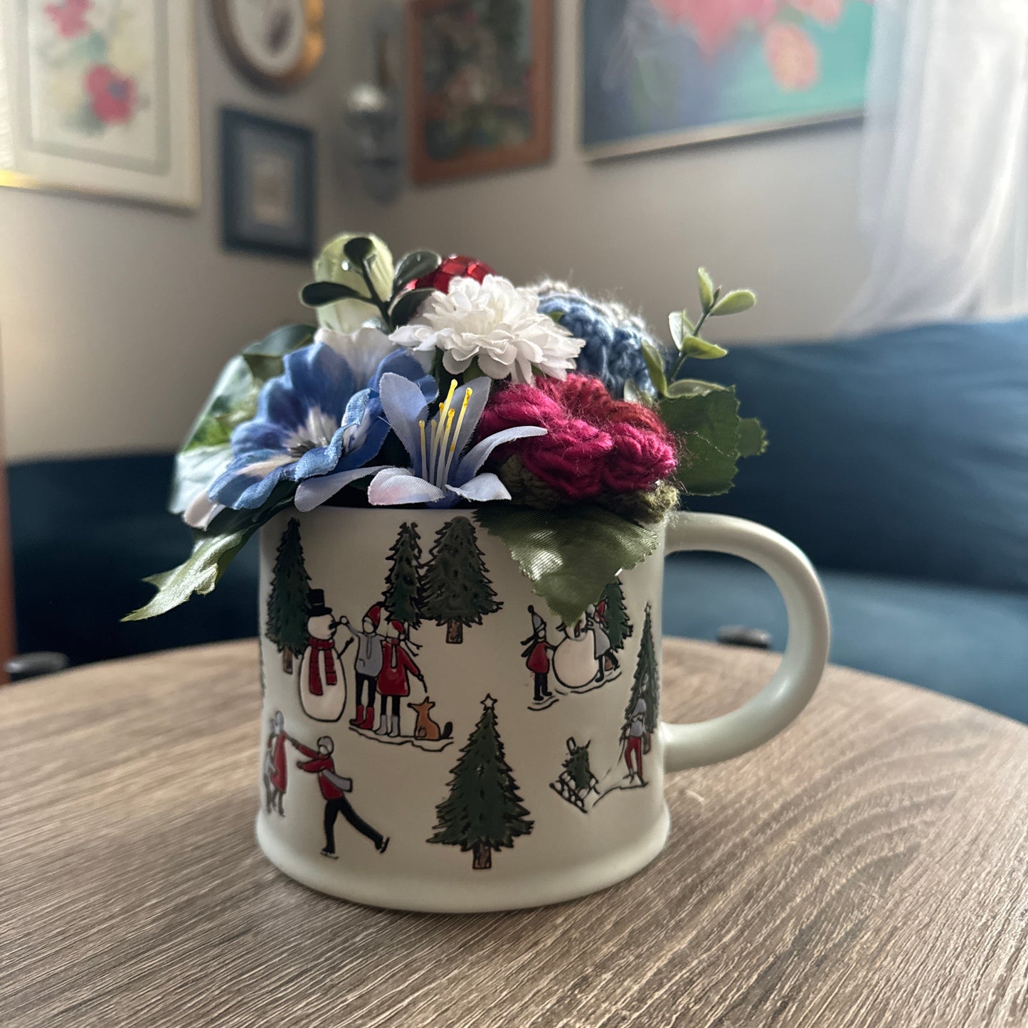 Winter Scene Coffee Mug Bouquet
