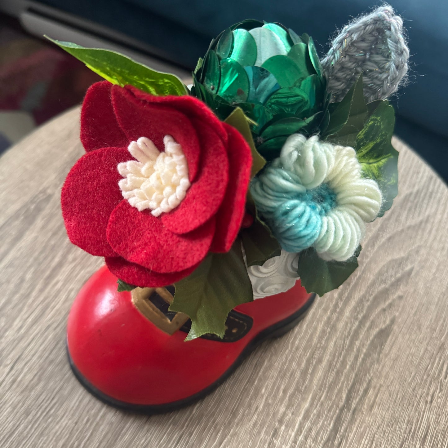 Santa Shoe Planter Bouquet