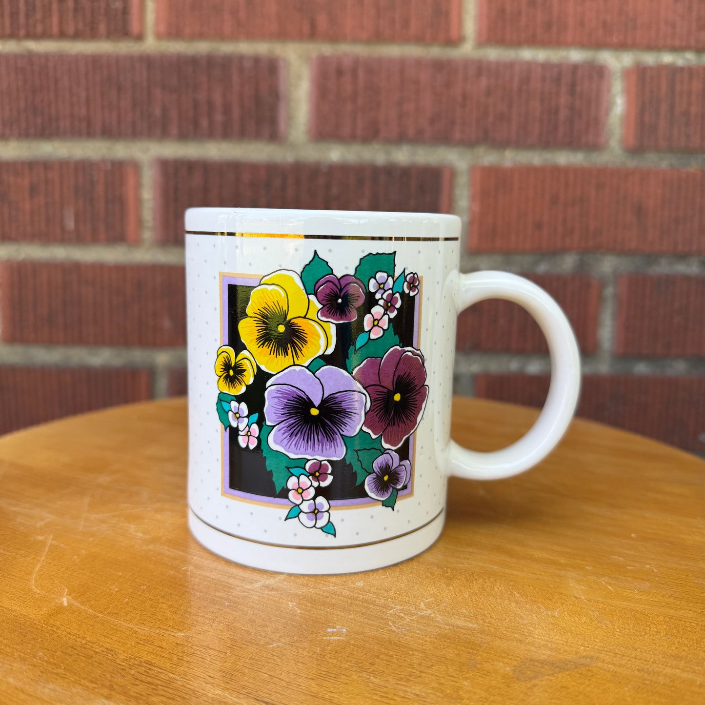 Vintage Floral Pansies Mug