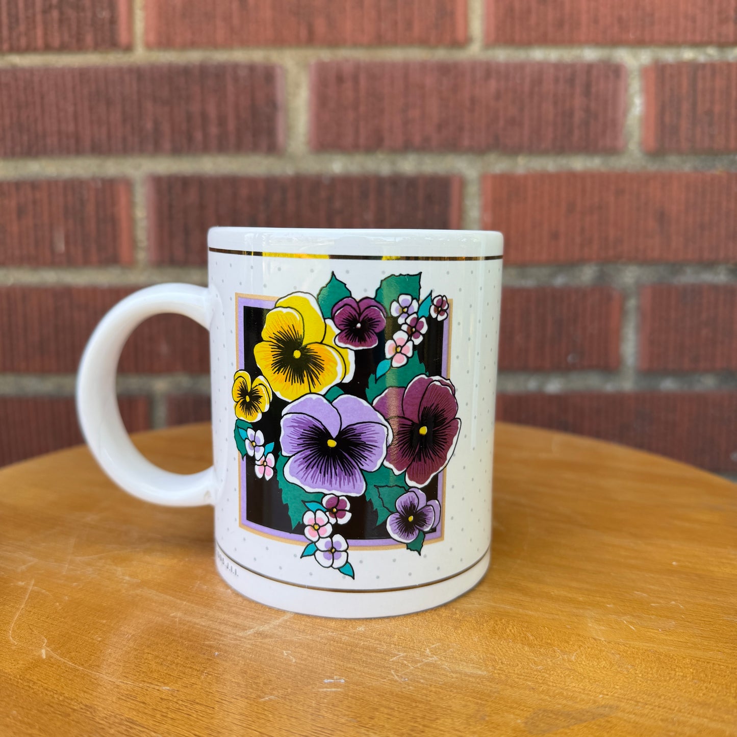 Vintage Floral Pansies Mug
