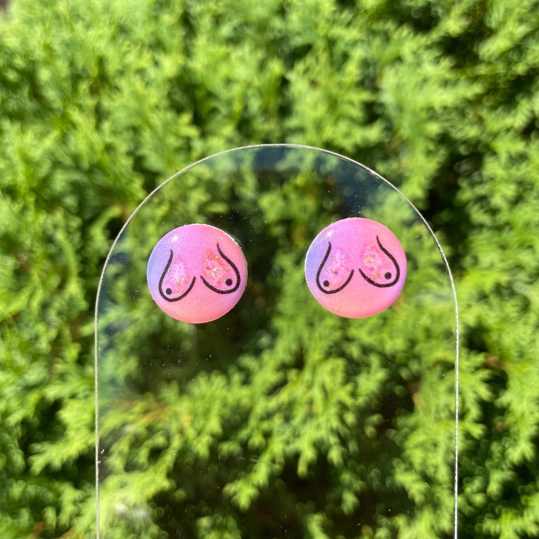 Boob clay deals earrings