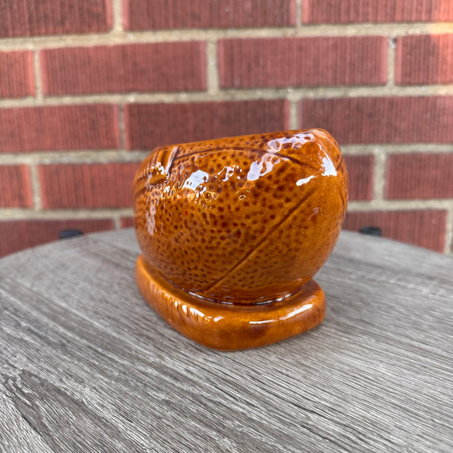 Vintage Brown Football Planter