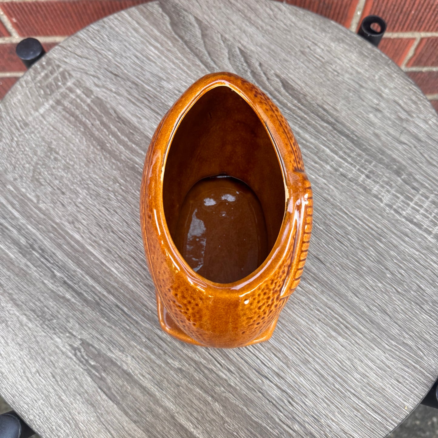 Vintage Brown Football Planter