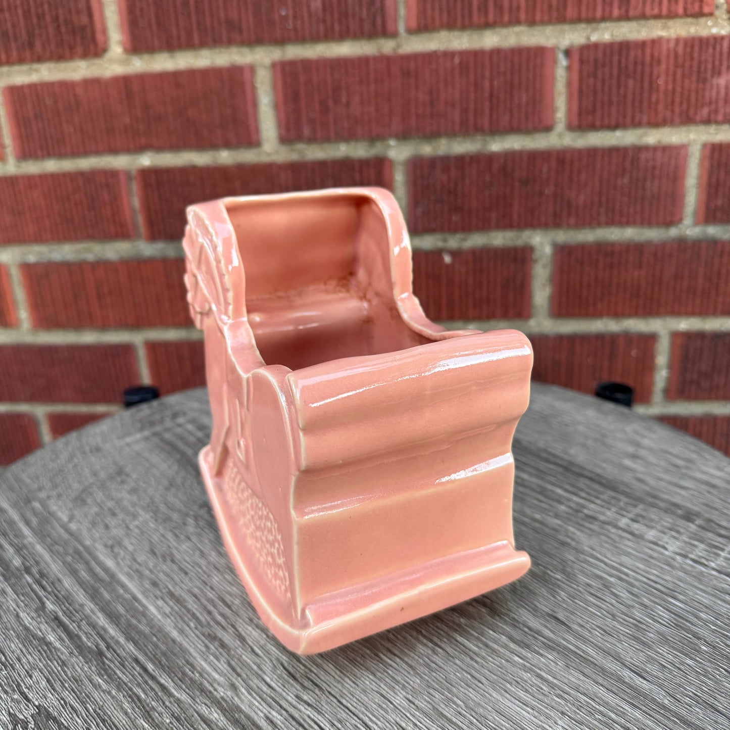 Vintage Pink Rocking Horse Planter