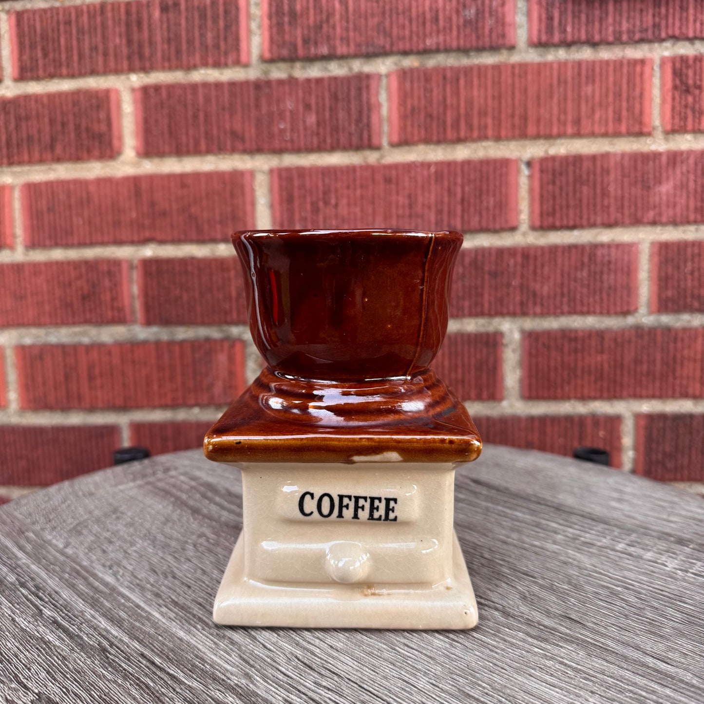 Vintage Ceramic Coffee Grinder-Style Planter