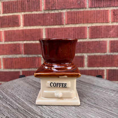 Vintage Ceramic Coffee Grinder-Style Planter