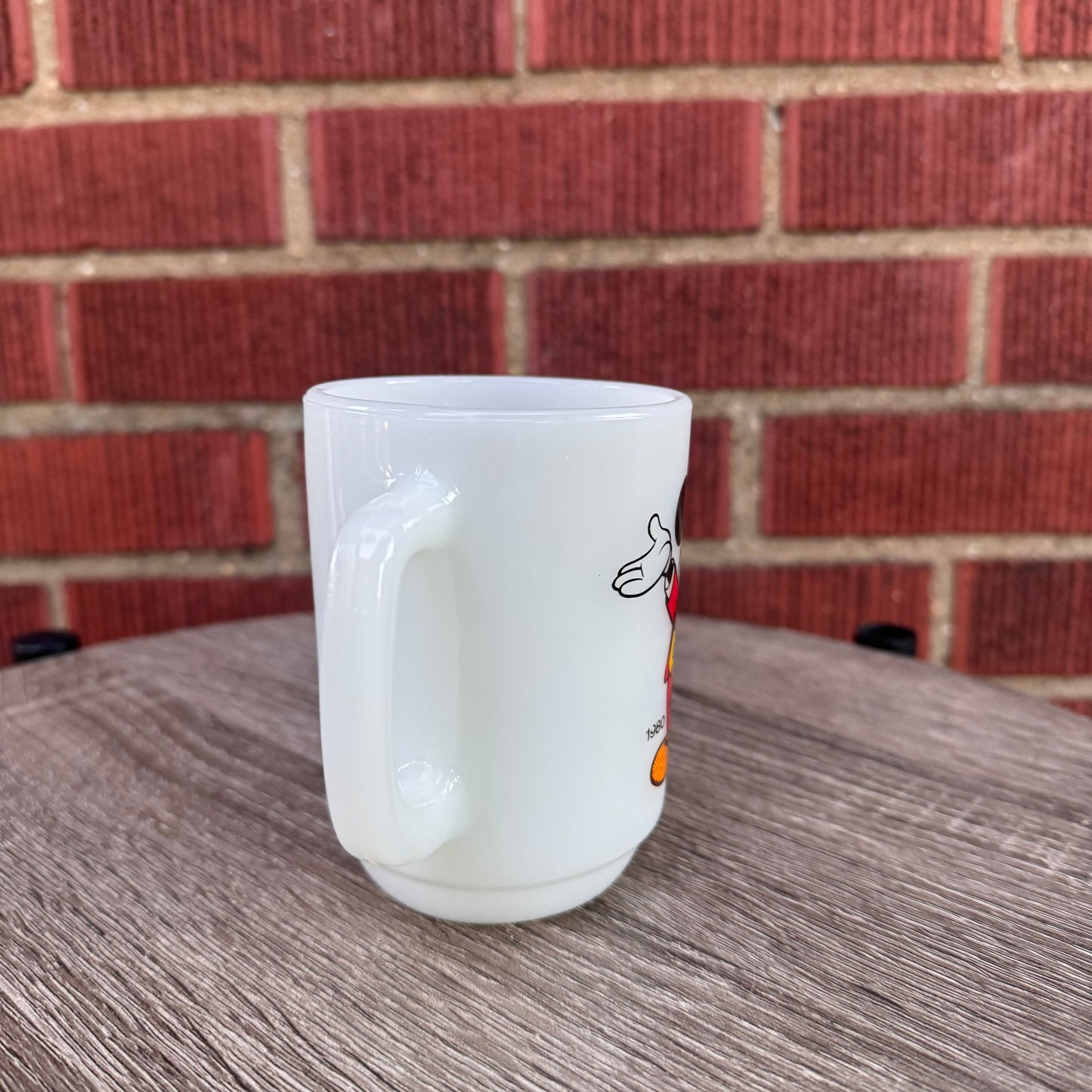 Vintage 1980 Mickey Mouse "Today" Milk Glass Mug