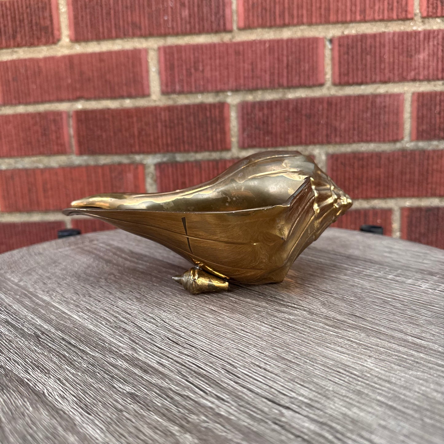 Vintage Brass Conch Shell Planter/Vase