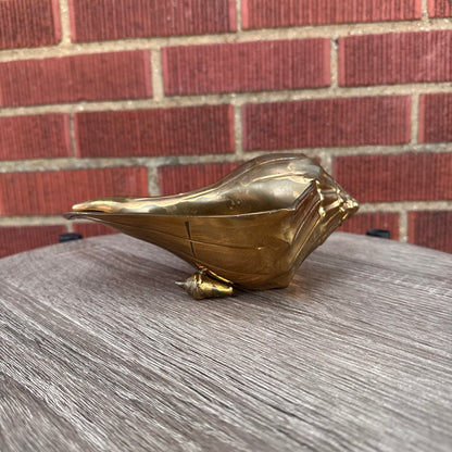 Vintage Brass Conch Shell Planter/Vase