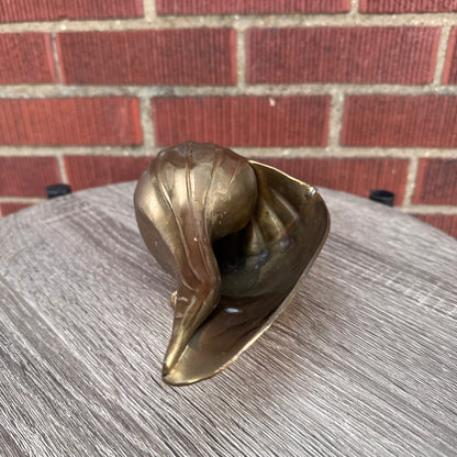 Vintage Brass Conch Shell Planter/Vase
