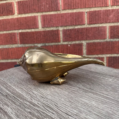 Vintage Brass Conch Shell Planter/Vase