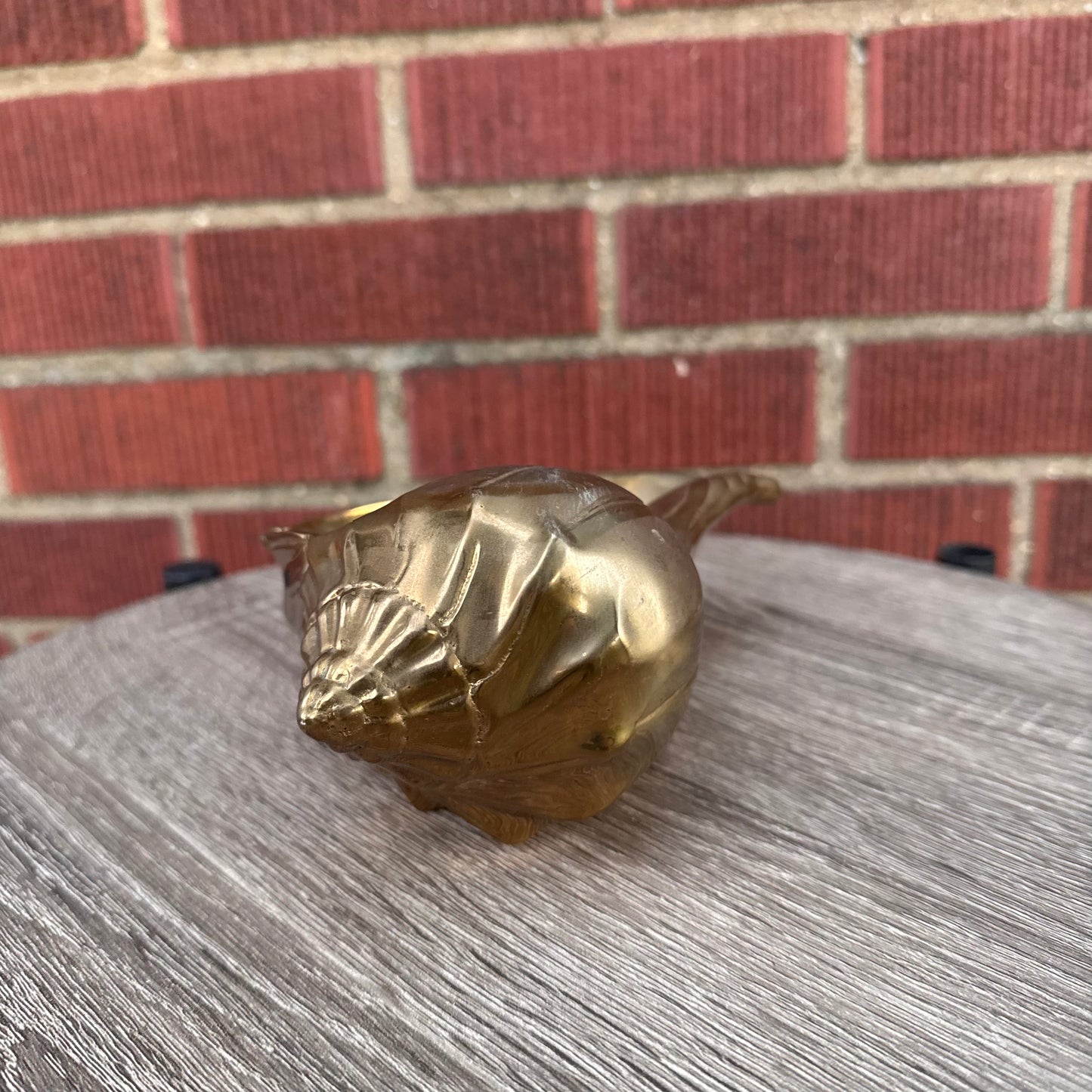 Vintage Brass Conch Shell Planter/Vase