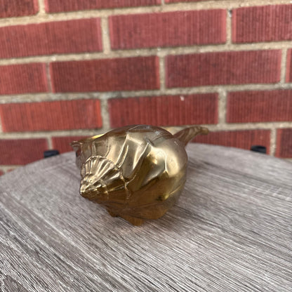 Vintage Brass Conch Shell Planter/Vase