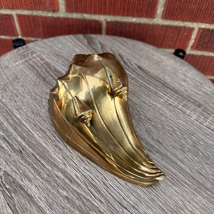 Vintage Brass Conch Shell Planter/Vase