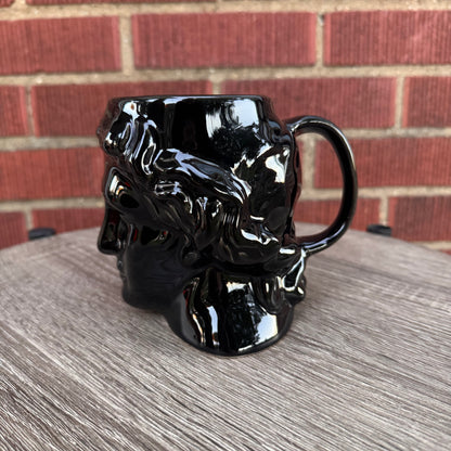 Black Ceramic Greek/Roman Head Vase Mug