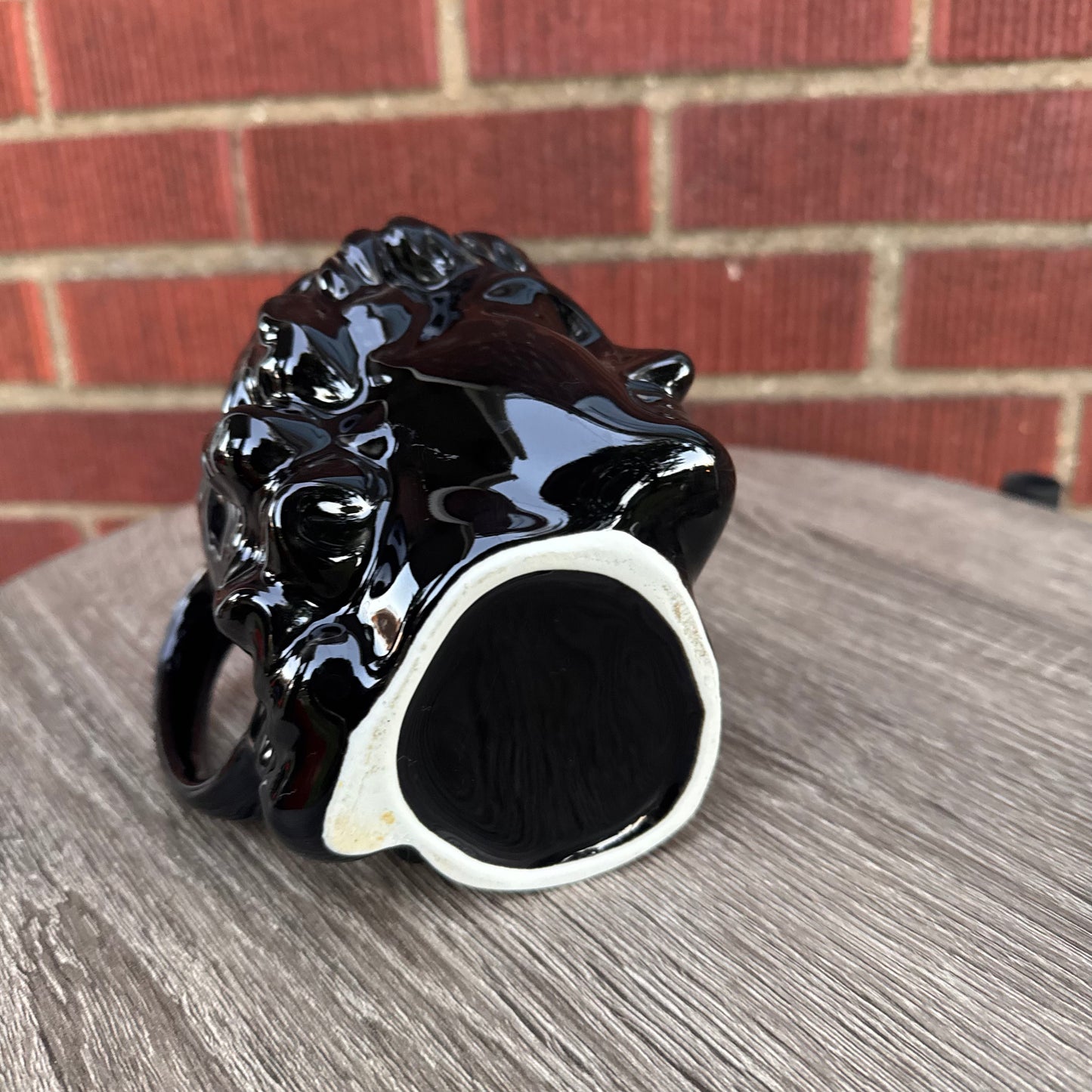 Black Ceramic Greek/Roman Head Vase Mug