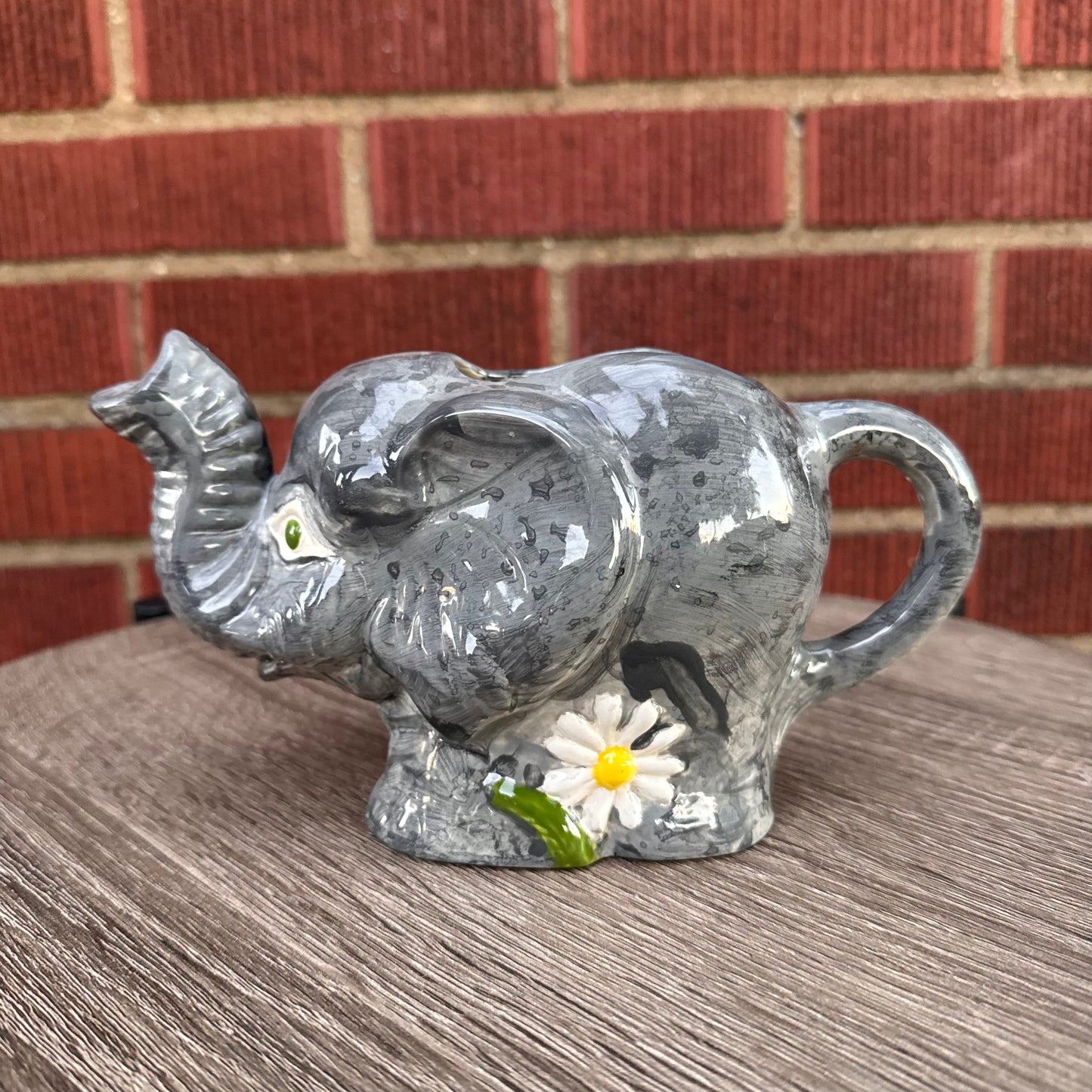 Ceramic Gray Elephant Creamer Pitcher