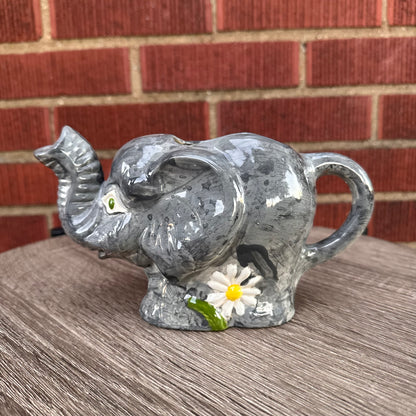 Ceramic Gray Elephant Creamer Pitcher