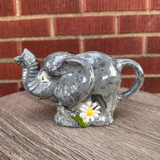Ceramic Gray Elephant Creamer Pitcher