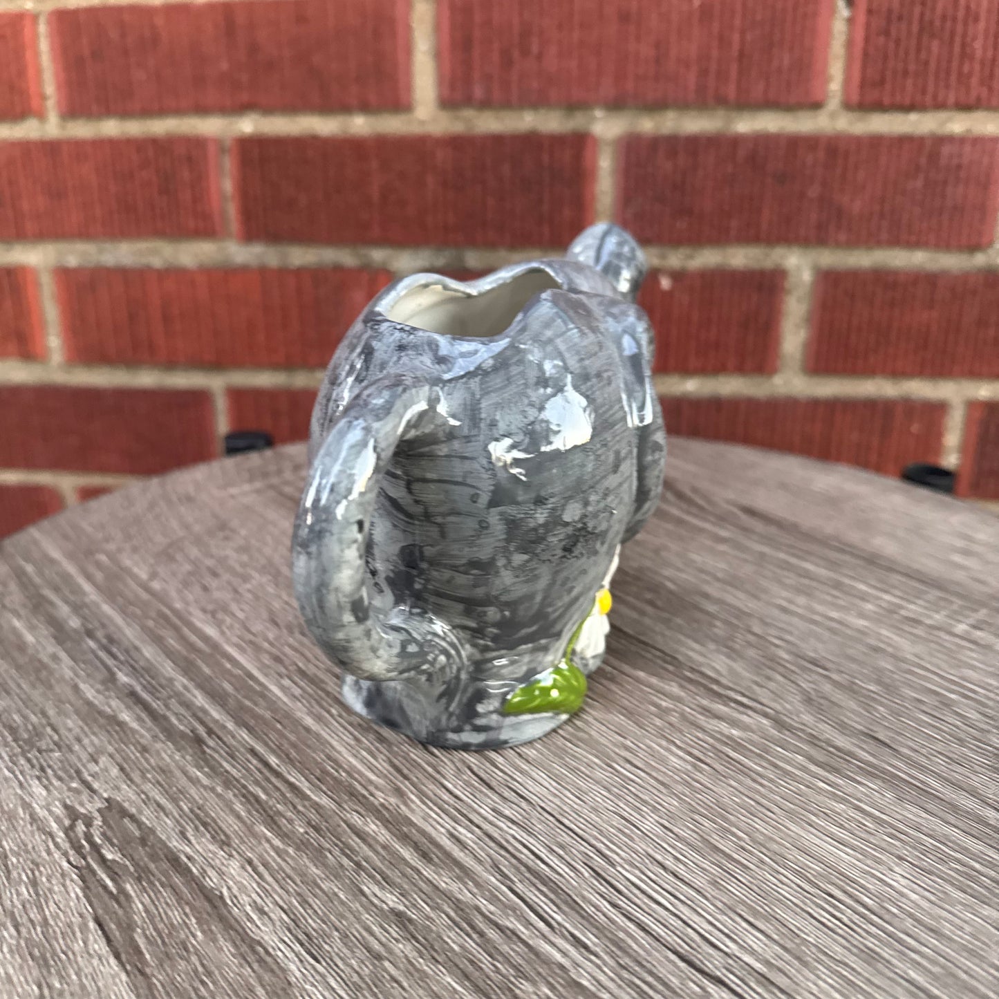 Ceramic Gray Elephant Creamer Pitcher