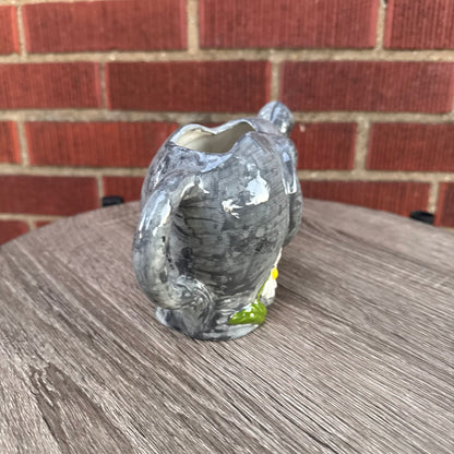 Ceramic Gray Elephant Creamer Pitcher