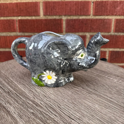 Ceramic Gray Elephant Creamer Pitcher