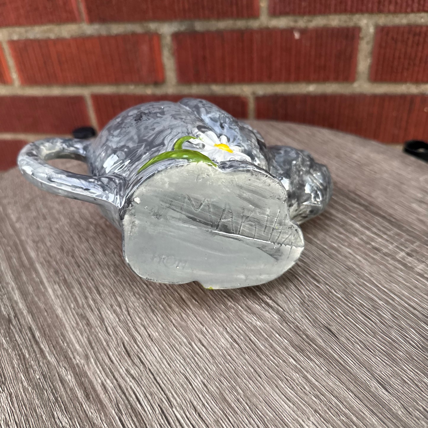 Ceramic Gray Elephant Creamer Pitcher