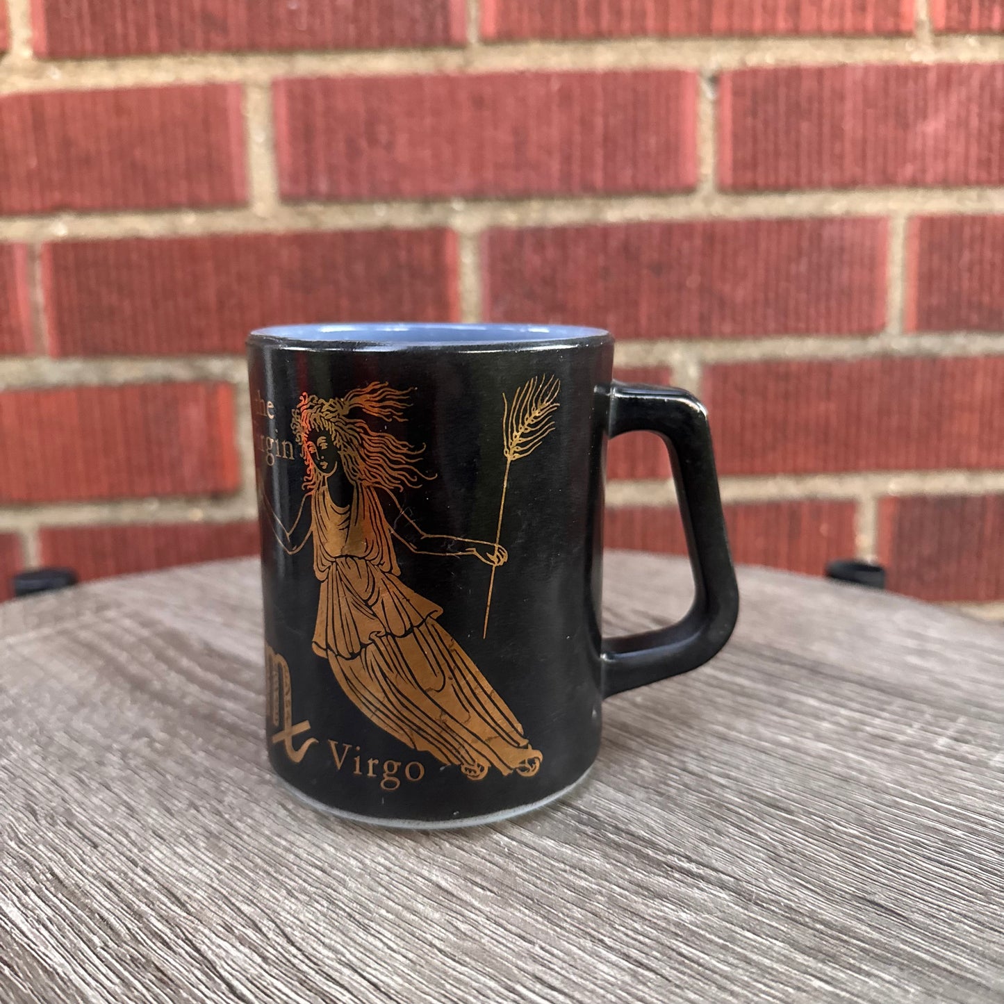 Vintage Federal Glass Virgo Zodiac Milk Glass Mug