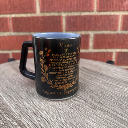 Vintage Federal Glass Virgo Zodiac Milk Glass Mug