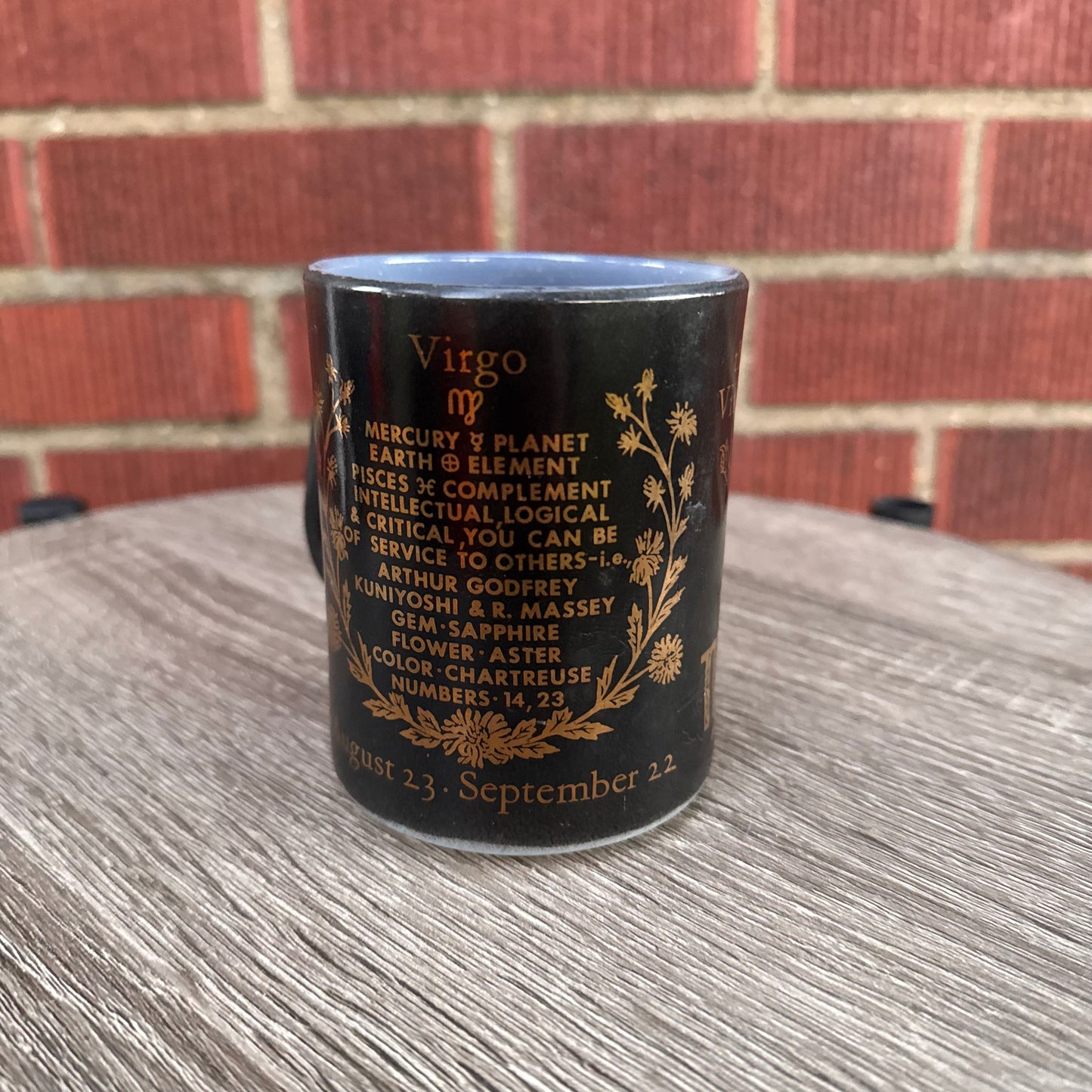 Vintage Federal Glass Virgo Zodiac Milk Glass Mug