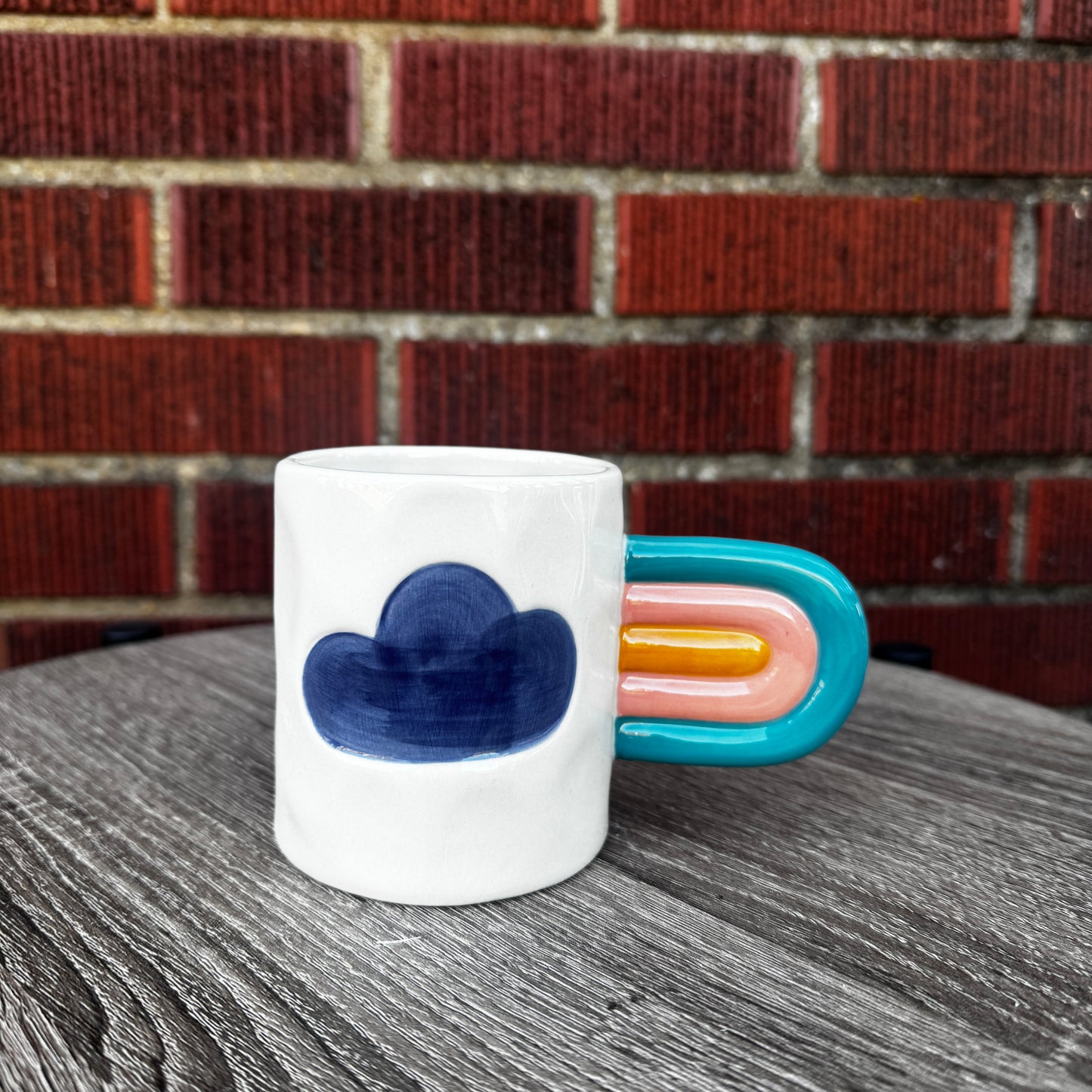Cloud/Sun with Rainbow Handle Mug