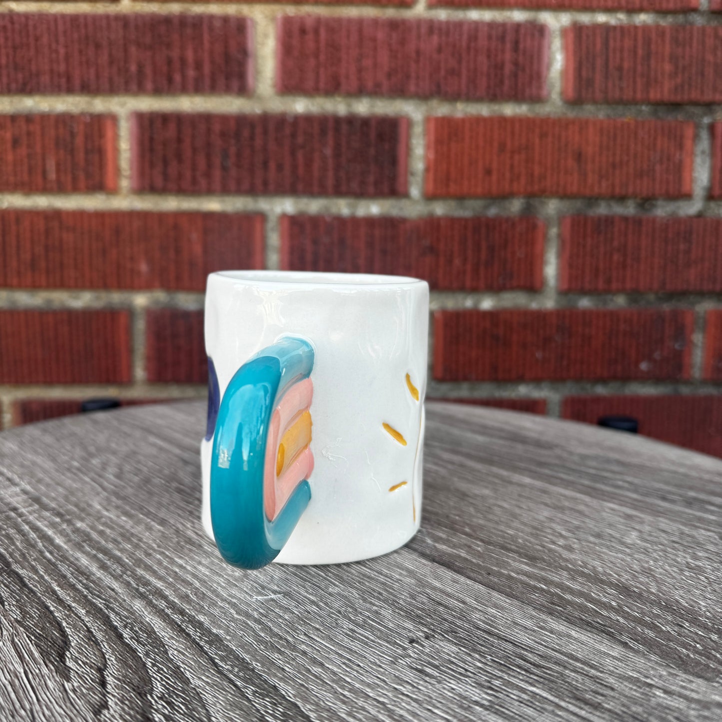 Cloud/Sun with Rainbow Handle Mug